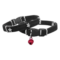 Markapet Kadife Kedi Boyun Tasması Yıldızlı 20-32 cm Siyah - SF-KDFYLDZ-SYH