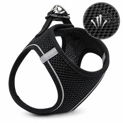 Nefes Alan Kumaş Air Mesh Kedi Köpek Göğüs Tasması X Small 32x36 cm Siyah - KP-TMX-XS-SYH