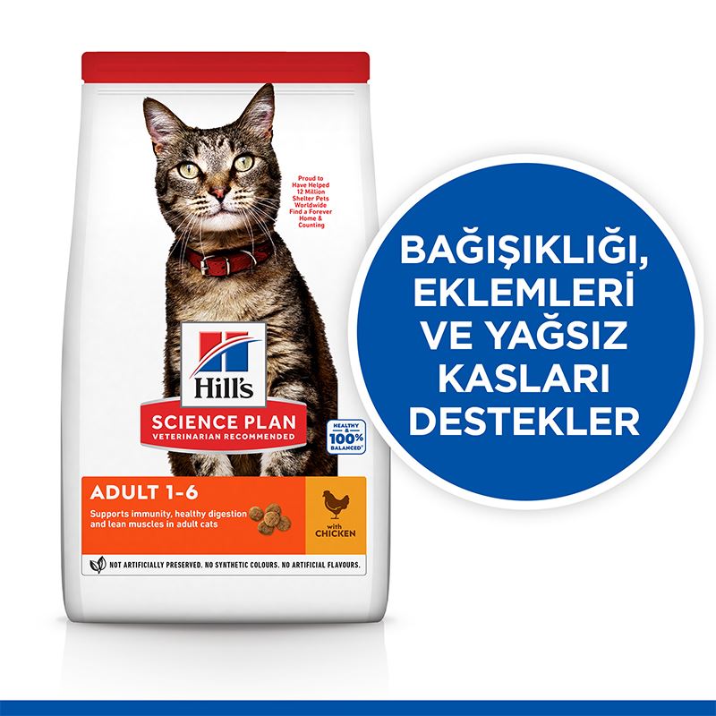 Hills Tavuklu Yetişkin Kedi Kuru Maması 13 + 2 kg Hediyeli ( 15 Kg ) - 610-604063-P