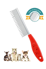 Tüy Açma Tarağı Kedi Köpek Kıtık Topak Açıcı Ergonomik Evcil Hayvan Bakım Tek Taraflı Metal Tarak - 12959