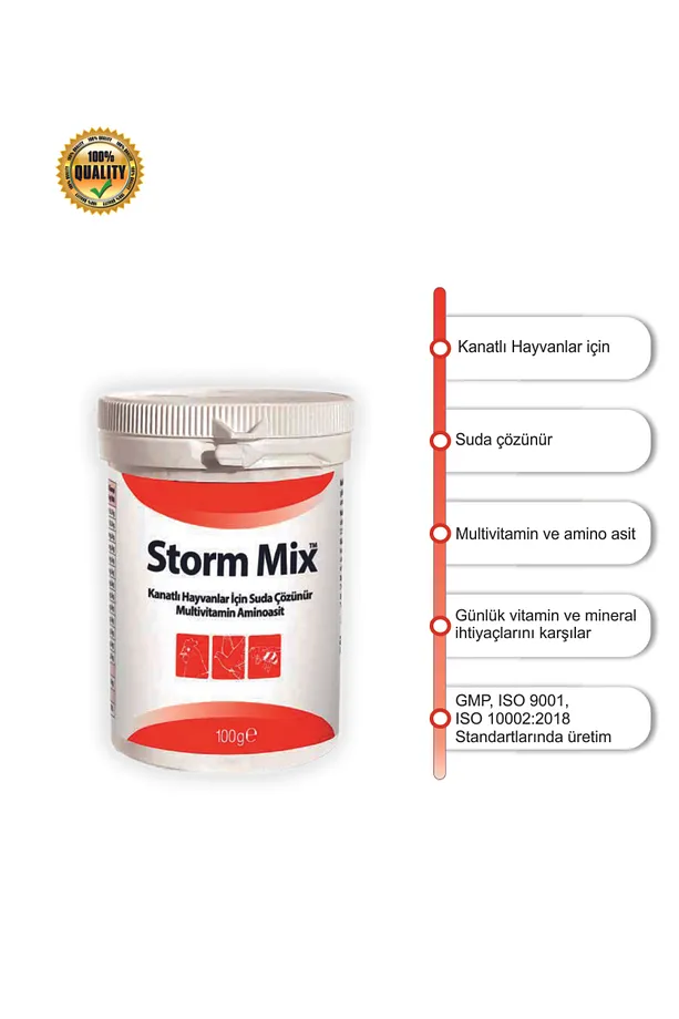 Animari StormMix 100 gr Kanatlı Hayvanlar için Suda Çözünür Multivitamin Amino Asit - 13067