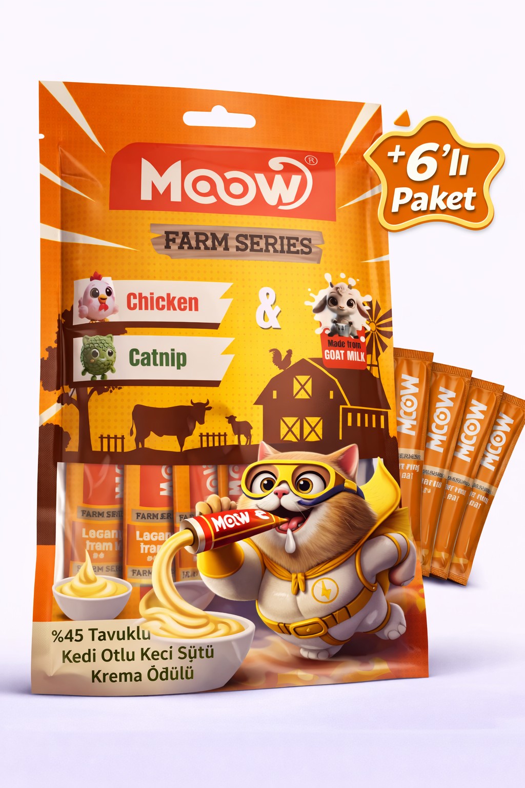 Tavuklu Kedi Naneli Keçi Sütlü Kedi Krema Ödülü 6x12g - 13441-10