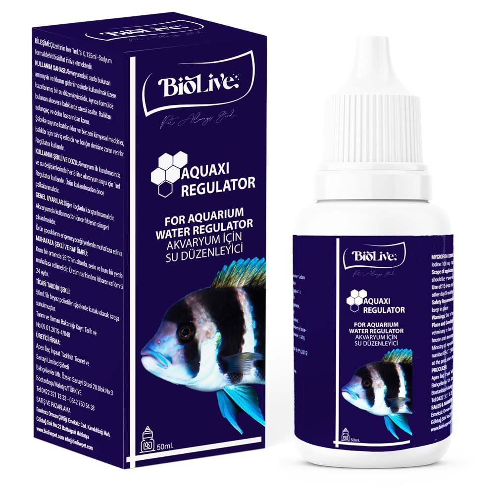 Biolive Aquaxı Regulator Akvaryum Su Hazırlayacı 50ml - BIO-036