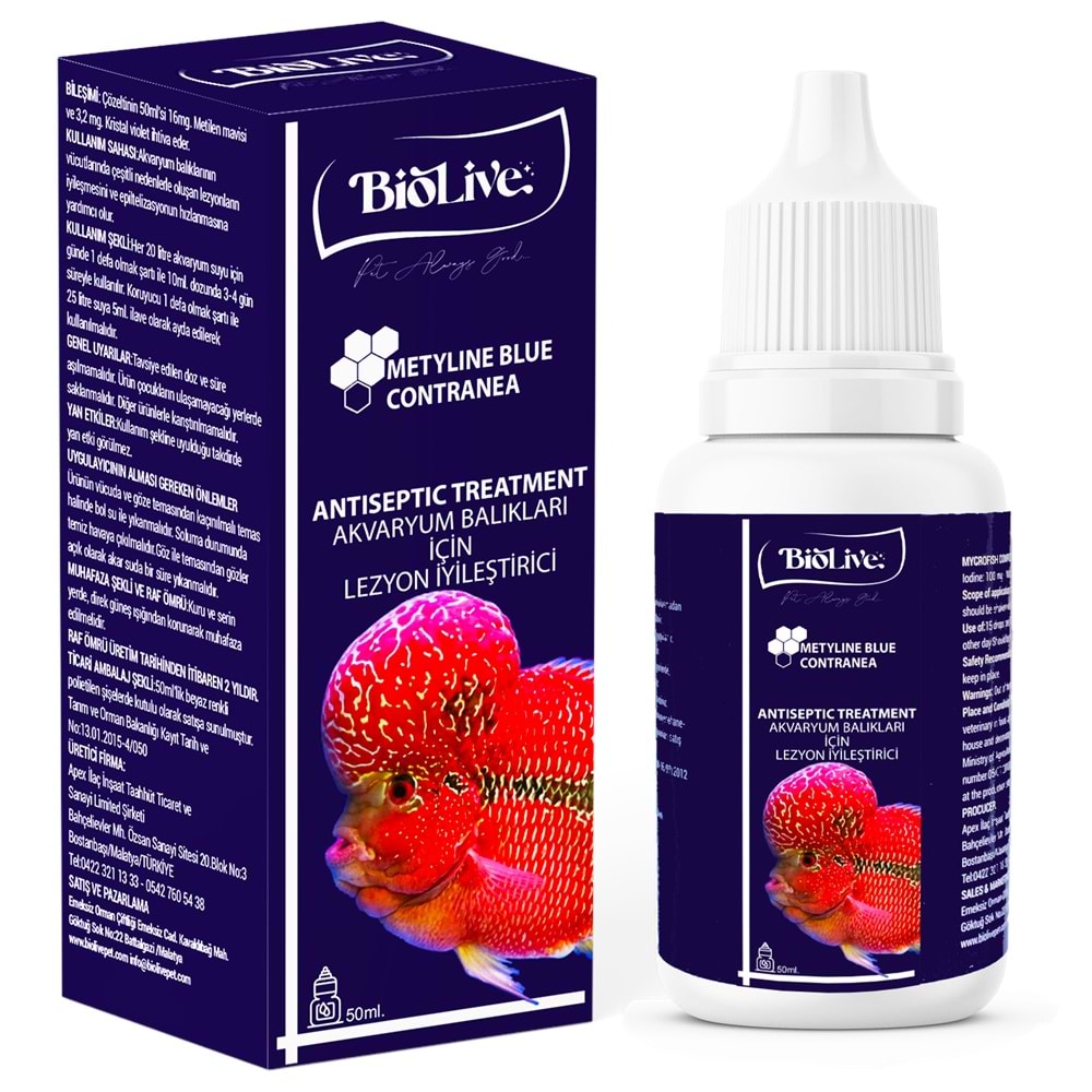 Biolive Balık Contranea (Metilen Mavisi) 50ml. - BIO-050