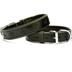Doggie Pati Desenli Deri Köpek Boyun Tasması 2,5x34-40 cm Siyah - SBT-2536S-SYH