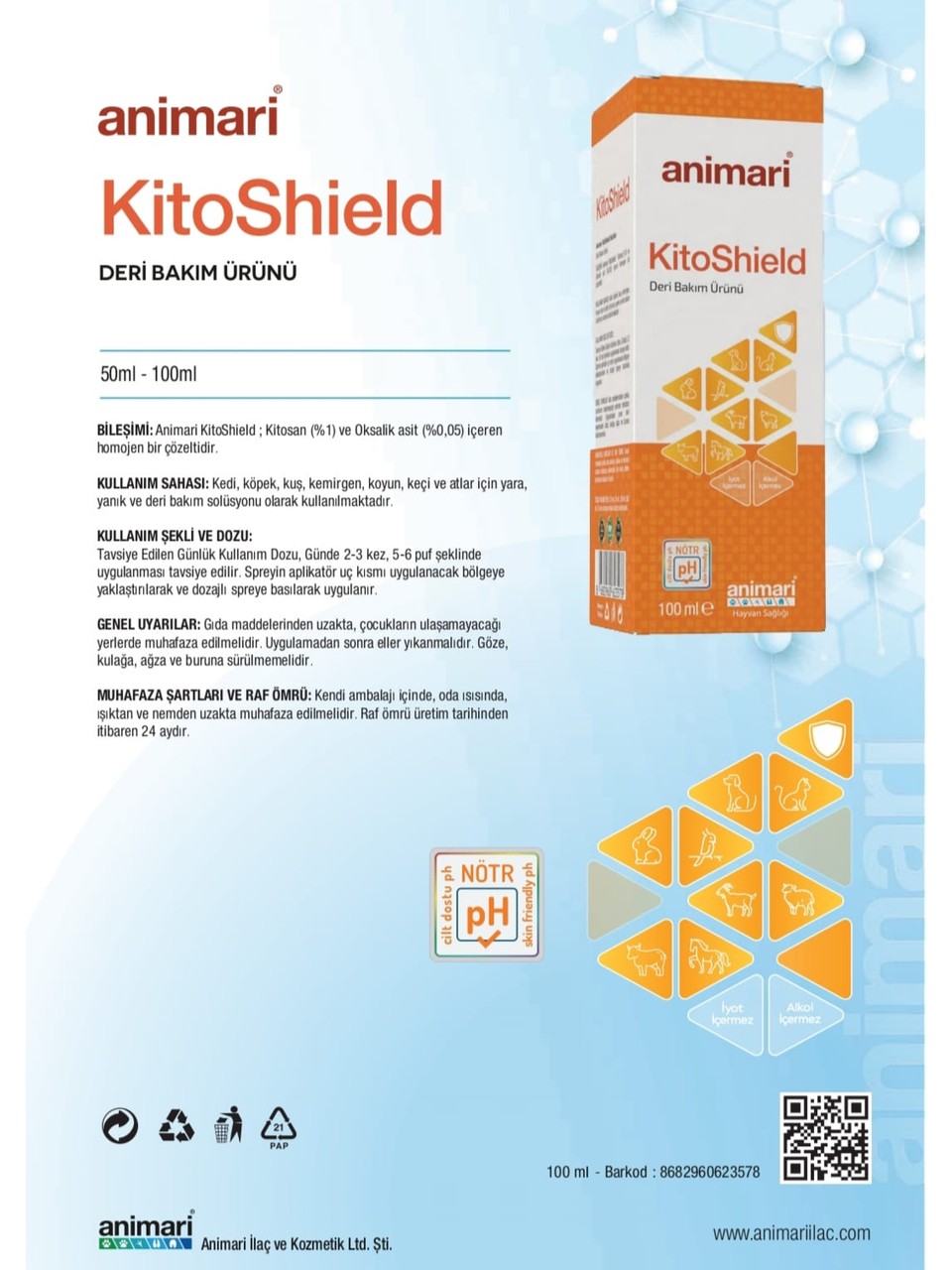 ANİMARİ KİTOSHİELD DERİ BAKIM KREMİ 100 ML - 13298