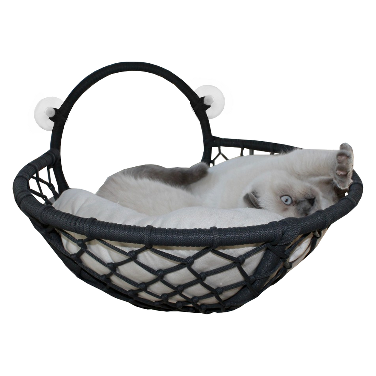 Karamel Pet Vantuzlu Oval Kedi Hamağı Kedi Yatağı 17*46 cm Siyah - KV-VTHMK-SYH
