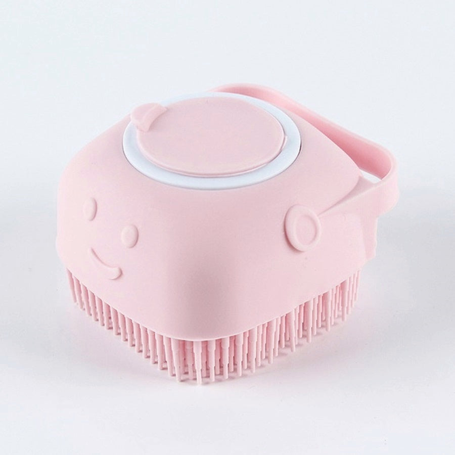 Markapet Şampuan Hazneli Kedi Köpek Silikon Duş Fırçası 11 cm Pembe - 613436-DUSFRCS-PMB