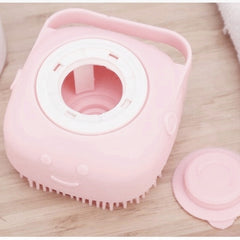 Markapet Şampuan Hazneli Kedi Köpek Silikon Duş Fırçası 11 cm Pembe - 613436-DUSFRCS-PMB