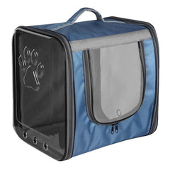 Markapet Çift Cam Kedi Köpek Taşıma Çantası 32x40x42 cm Mavi - SF-CFTCMCNT-MV