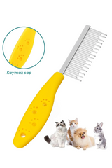 Tüy Açma Tarağı Kedi Köpek Kıtık Topak Açıcı Ergonomik Evcil Hayvan Bakım Tek Taraflı Metal Tarak - 12959