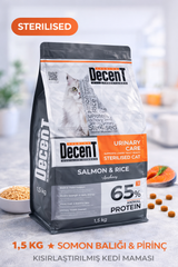 Decent Sterilised Urinary Care Balıklı ve Pirinçli Kısırlaştırılmış Kedi Maması 1.5 Kg - 13368-2