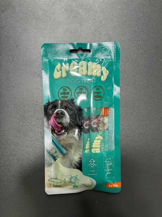Creamy Somon Balıklı Sığır Etli Köpek Sıvı Ödül Maması