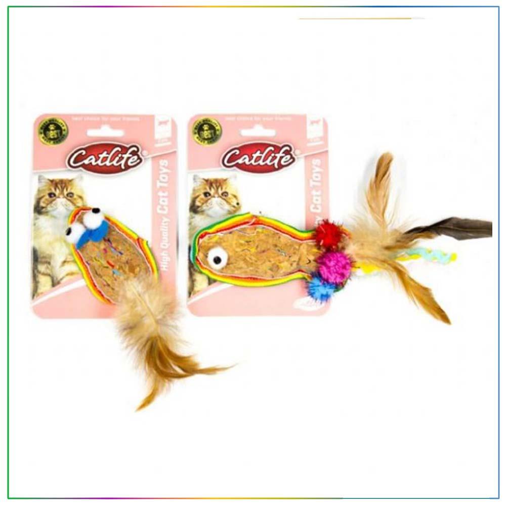 Catlife Meşe Mantarı Kedi Oyuncağı Renkli Püsküllü - 203546