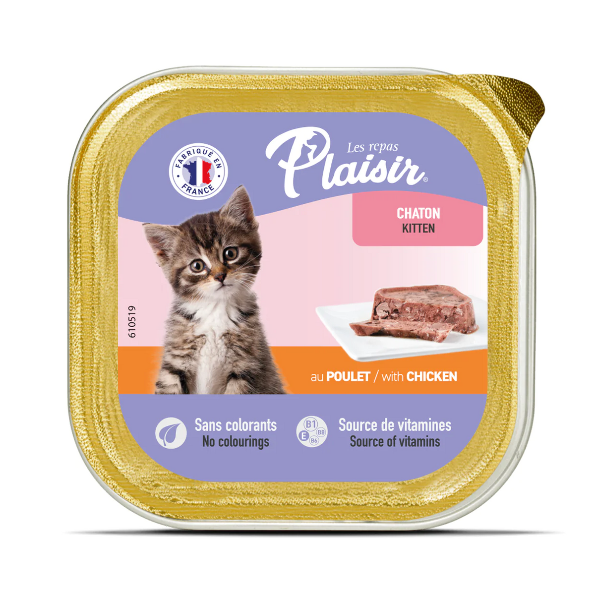 Plaisir Kitten Tavuk Etli Pate Yavru Kedi Yaş Maması 100 Gr - E-006