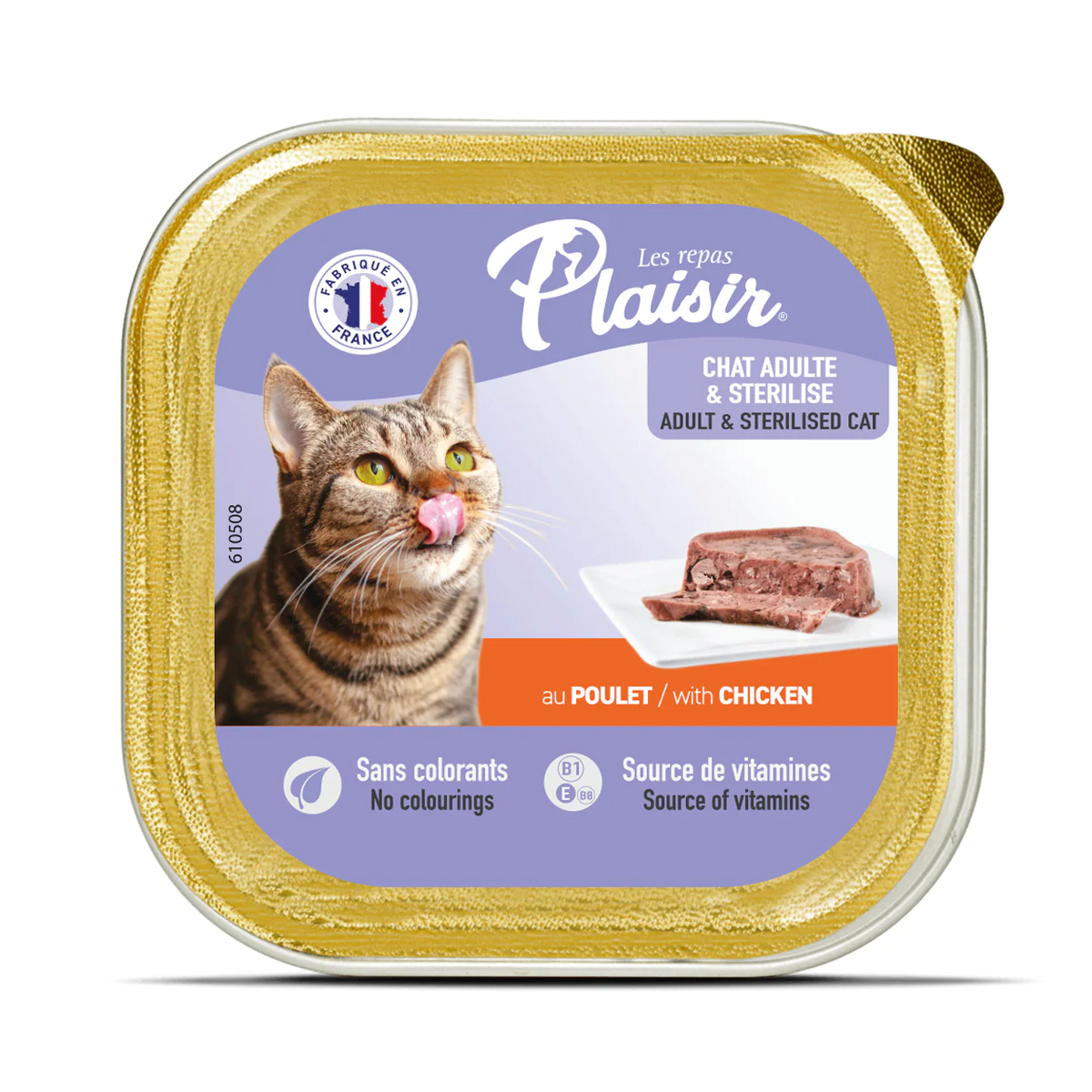 Plaisir Tavuk Etli Pate Kısırlaştırılmış ve Yetişkin Kedi Yaş Maması 100 Gr - E-005