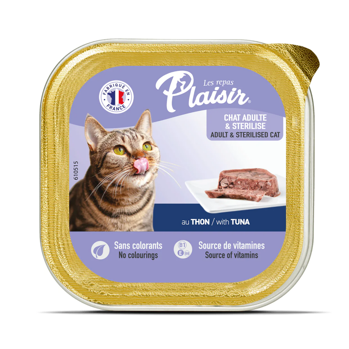 Plaisir Yetişkin Kısırlaştırılmış Ezme Kedi Konservesi Tuna Balıklı 100 Gr - E-002