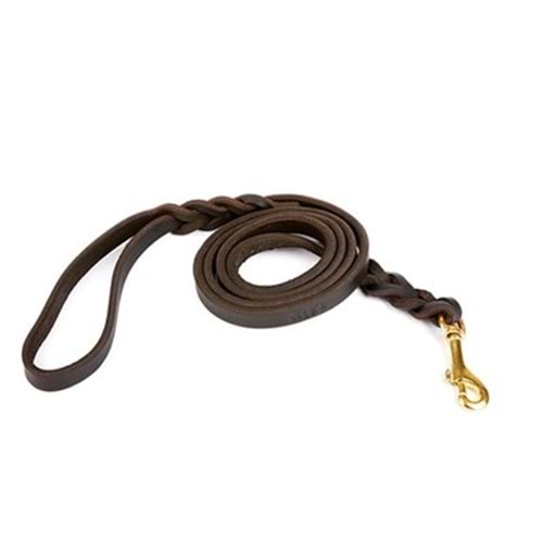 Doggie Eğitimci Deri Köpek Gezdirme Kayışı 1,5*120 cm Kahverengi - YEGT-15-KHV