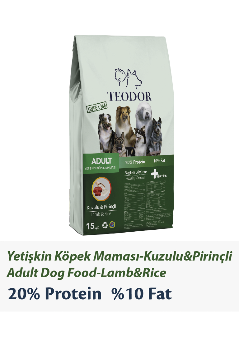 Teodor Kuzu Etli Pirinçli Yetişkin Köpek Maması