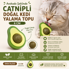 Avokado Şeklinde Catnipli Doğal Kedi Yalama Topu 6 Cm - 11093-2