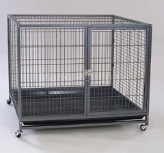 Dayang Izgaralı Tekerlekli Köpek Kafesi L 95x57x87 cm - 600-073