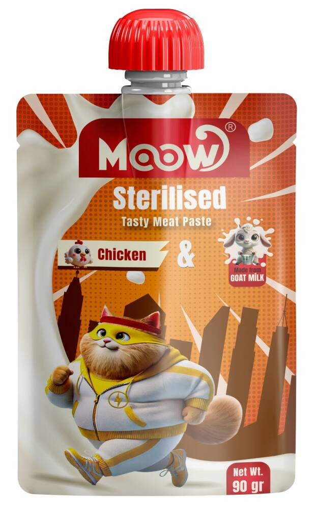 Moow Kısırlaştırılmış Kedi İçin Tavuklu Keçi Sütlü Kedi Et Ezmesi 90 gr - 13468-6