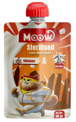 Moow Kısırlaştırılmış Kedi İçin Tavuklu Keçi Sütlü Kedi Et Ezmesi 90 gr - 13468-6