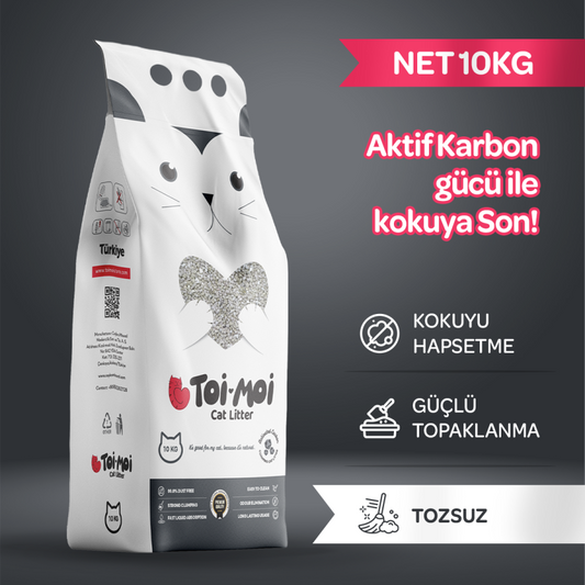 Toi Moi Sodyum Bentonit Kedi Kumu - Aktif Karbonlu 10 Kg