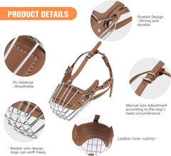 Karamel Pet Metal Deri Köpek Ağızlığı M 33 cm - KP-MTLAGZLK-M
