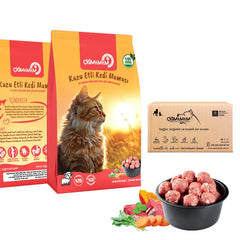 Çiğ Mamam Kedi İçin Kuzulu Köfte 4 kg