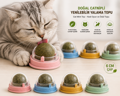 Doğal Catnipli Yenilebilir Kedi Nanesi Yalama Topu – 6 CM - 11093-3
