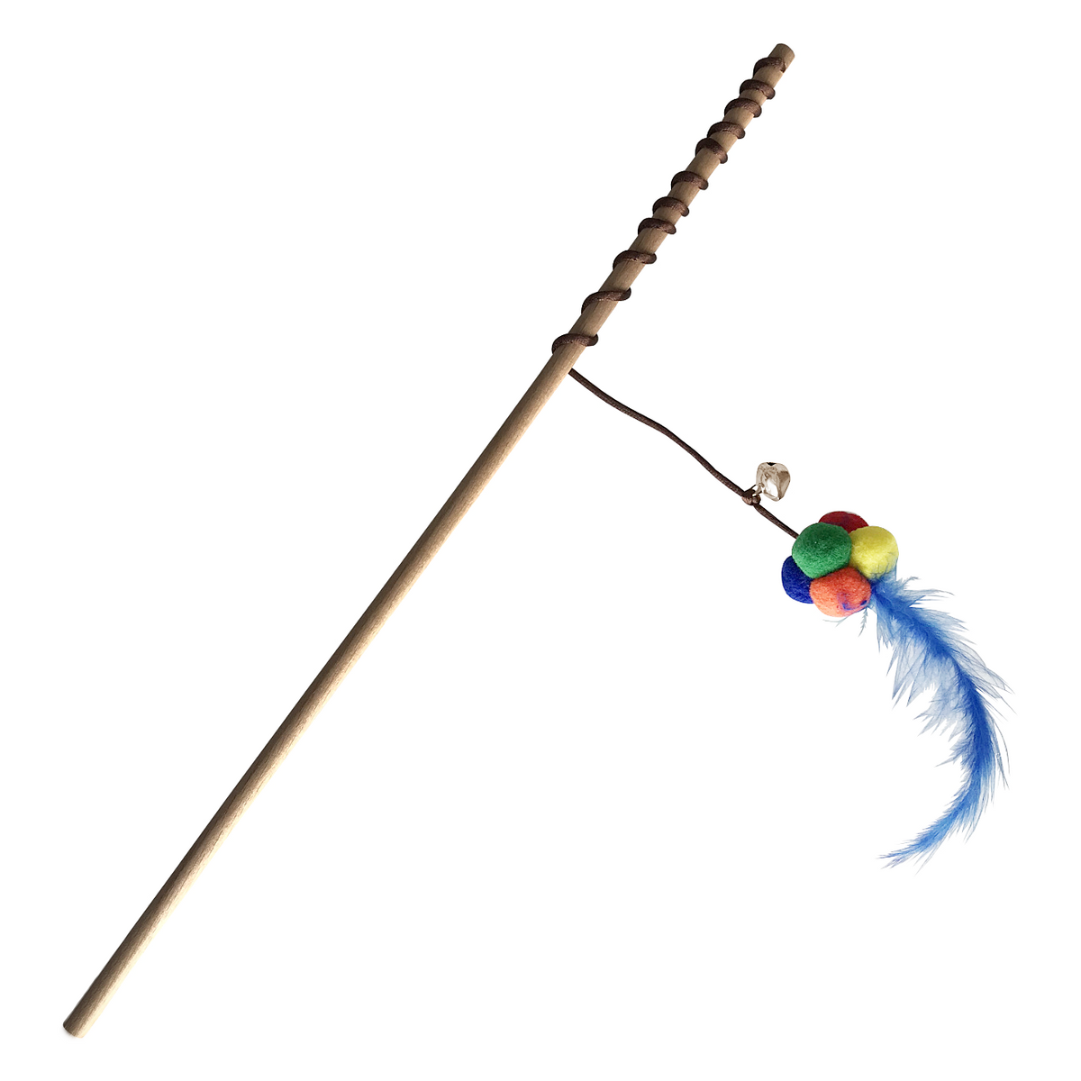 Ponponlu Tüylü Kedi Oltası Kedi Oyuncağı 40-50 cm Renkli - SF-PPNLOLT-RNKL