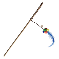 Ponponlu Tüylü Kedi Oltası Kedi Oyuncağı 40-50 cm Renkli - SF-PPNLOLT-RNKL