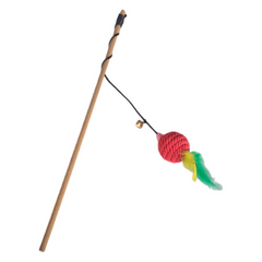 Tüylü Toplu Kedi Oltası Kedi Oyuncağı 40-55 cm Renkli - SF-TYLKDOLTS-RNKL