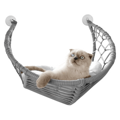 Karamel Pet Vantuzlu Gondol Kedi Hamağı Kedi Yatağı 40*45 cm Gri - KV-VTGNDL-GR