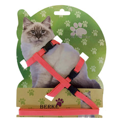 Gezdirme Kayışlı Dokuma Kedi Göğüs Tasma Seti 20*32-120 cm Turuncu - KNY-KDTSMST-TRNC