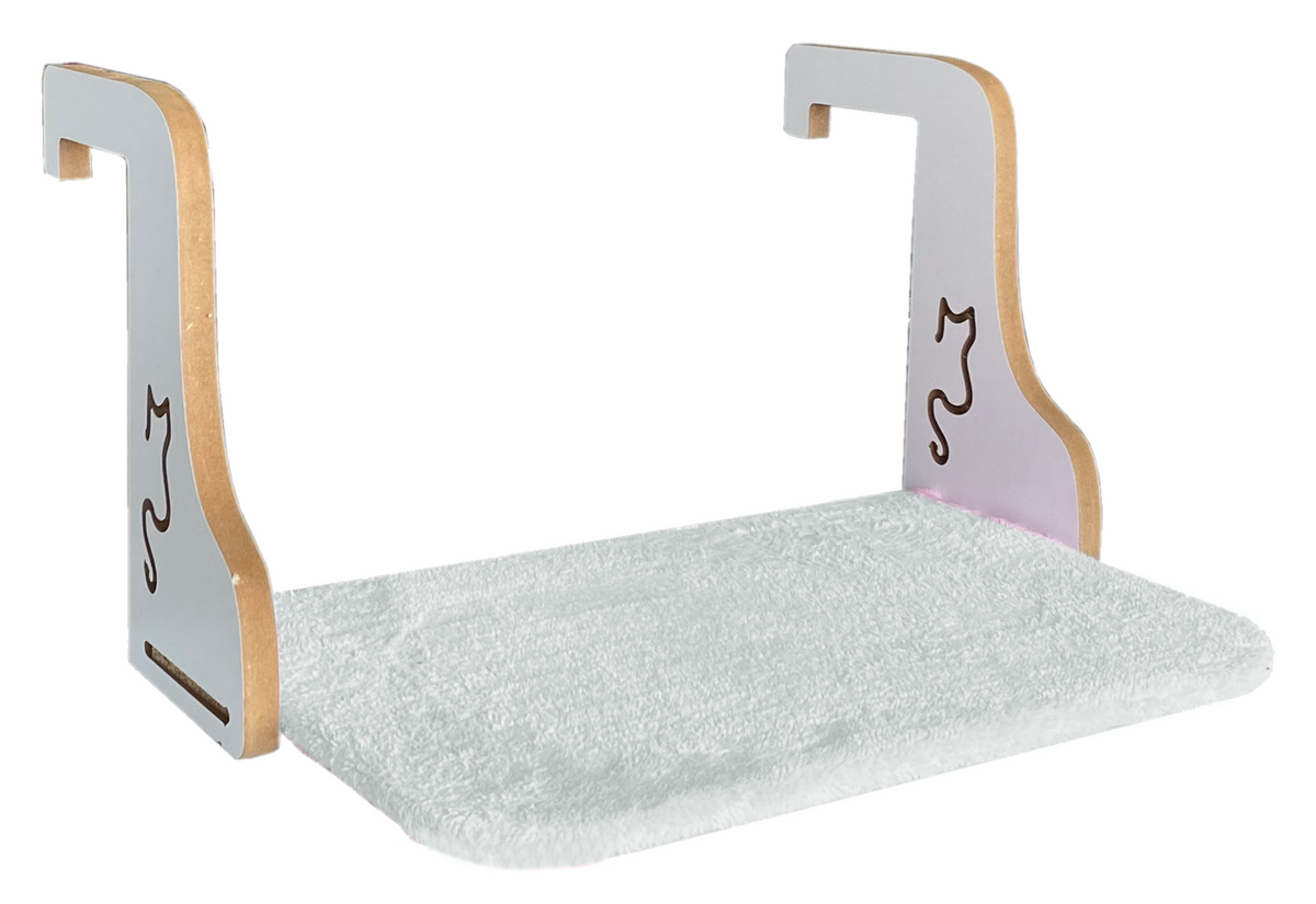 Ahşap Kedi Kalorifer Peteği Radyatör Yatağı 32 cm x 50 cm Beyaz ( 15 kg ) - SF-RDYTR-BYZ