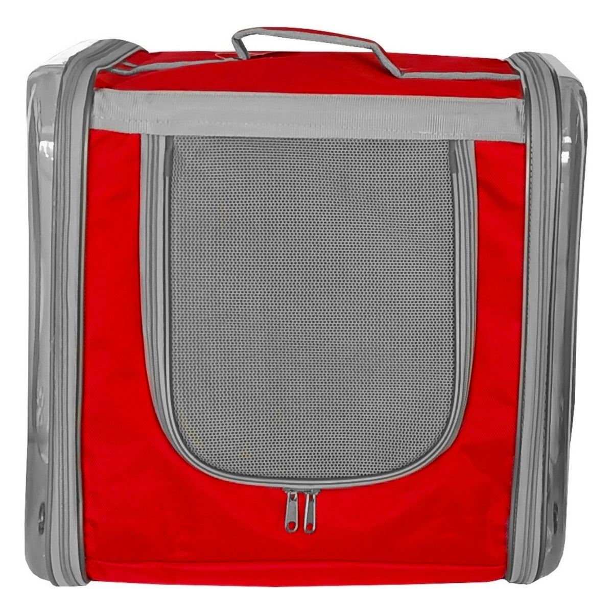 Markapet Çift Cam Kedi Köpek Taşıma Çantası 32x40x42 cm Kırmızı - SF-CFTCM-KRMZ