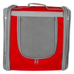 Markapet Çift Cam Kedi Köpek Taşıma Çantası 32x40x42 cm Kırmızı - SF-CFTCM-KRMZ