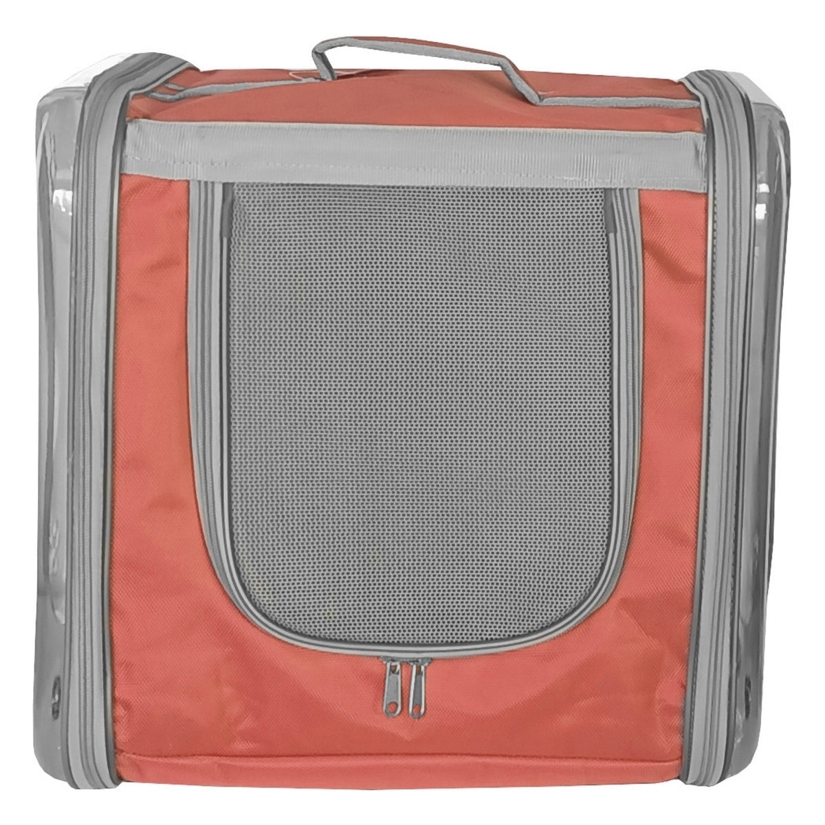 Markapet Çift Cam Kedi Köpek Taşıma Çantası 32x40x42 cm Turuncu - SF-CFTCM-TRNC