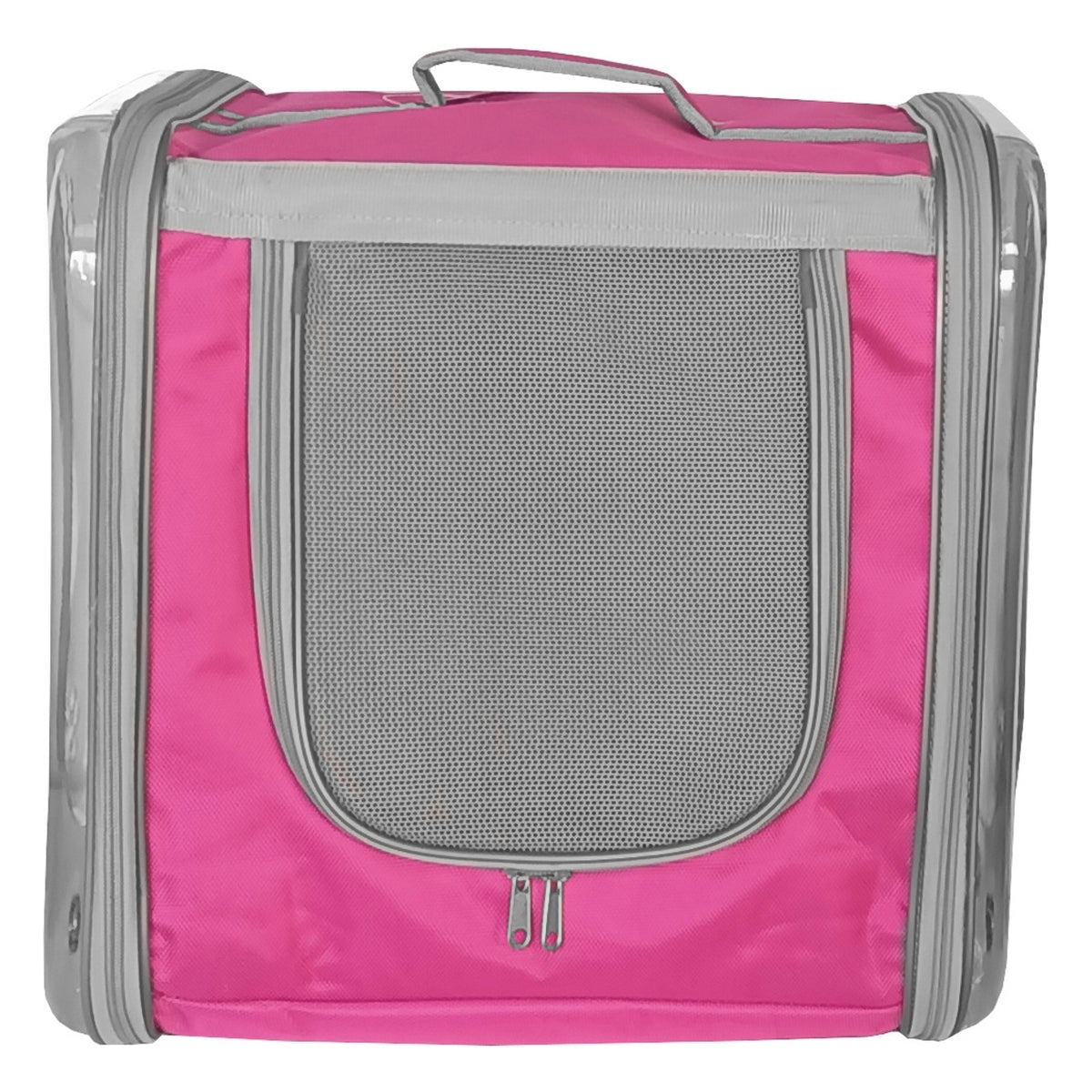 Markapet Çift Cam Kedi Köpek Taşıma Çantası 32x40x42 cm Pembe - SF-CFTCM-PMB