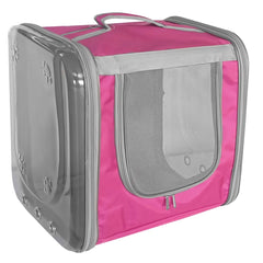 Markapet Çift Cam Kedi Köpek Taşıma Çantası 32x40x42 cm Pembe - SF-CFTCM-PMB
