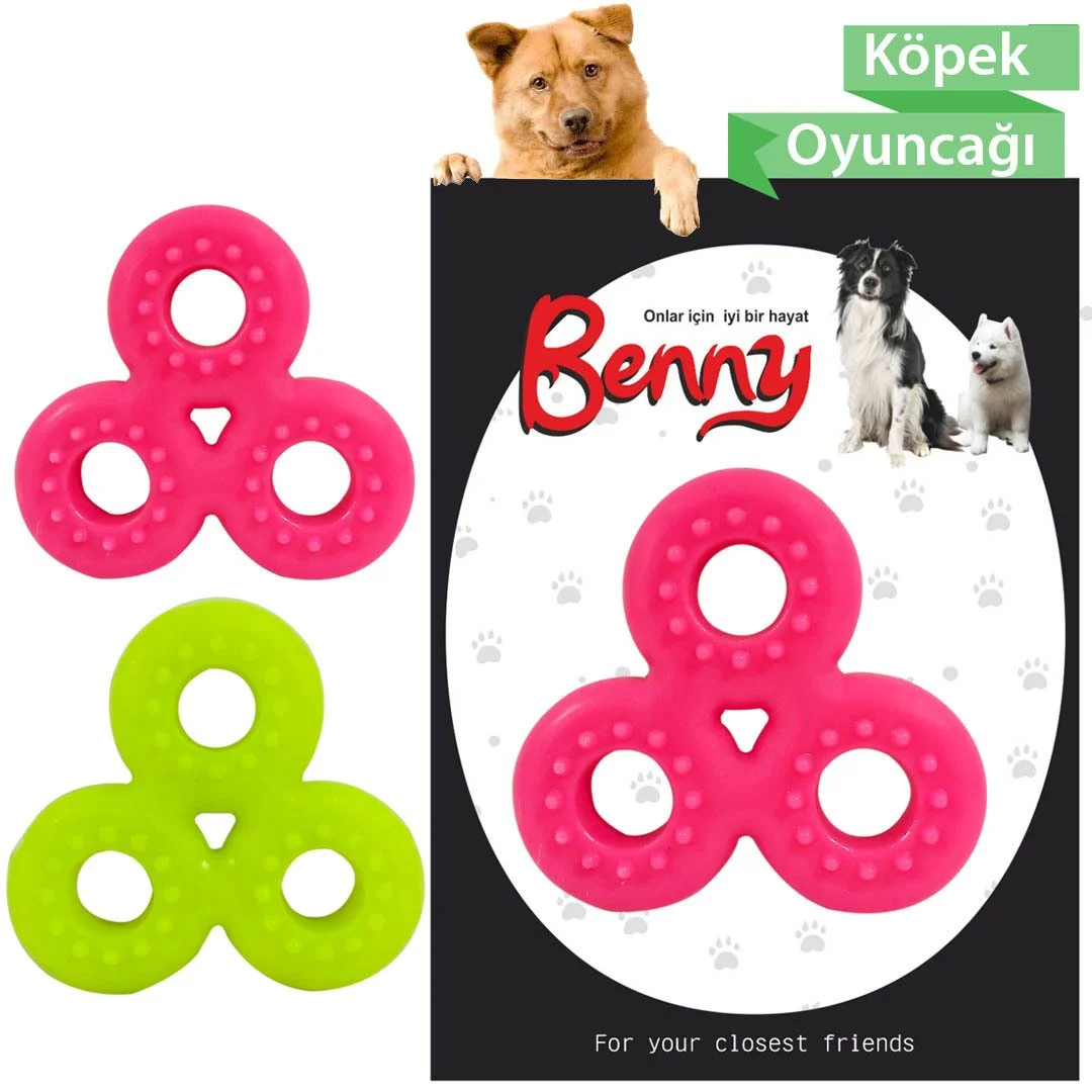 Benny Köpek Oyuncağı Üçlü Halka 9 x 9 cm Çeşitli Renklerde - BNY-1119