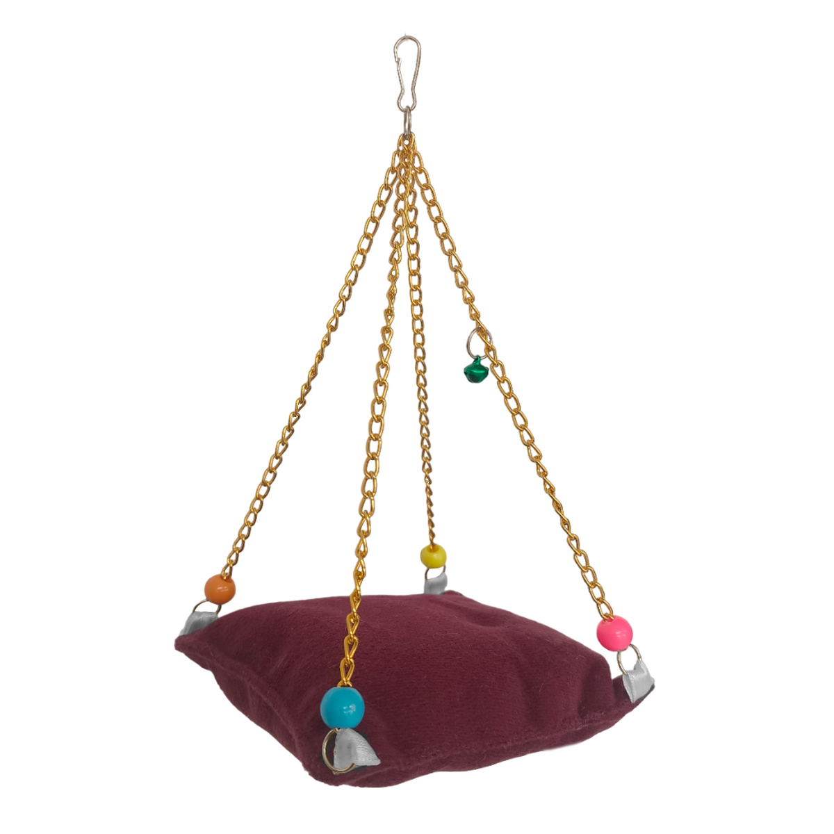 Markapet Zincirli Yataklı Kuş Hamağı Bordo Renkte - SF-BL-1016
