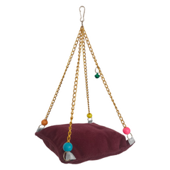 Markapet Zincirli Yataklı Kuş Hamağı Bordo Renkte - SF-BL-1016