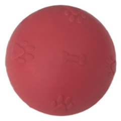 Pati Desenli Termoplastik Sert Köpek Oyun Topu 8 cm Large Kırmızı - SF-SRTTPLRG-KRMZ