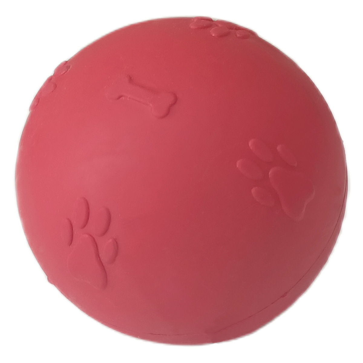 Pati Desenli Termoplastik Sert Köpek Oyun Topu 8 cm Large Kırmızı - SF-SRTTPLRG-KRMZ