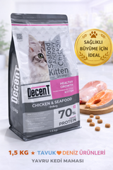 Decent Kitten Tavuk & Deniz Ürünlü Yavru Kedi Maması 1,5 Kg - 13368-4