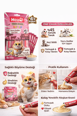Tavuklu ve Keçi Sütlü Yavru Kedi Krema Ödül Maması 6 x 12 gr - 13441-2