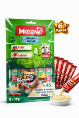 Moow Ocean Series Yengeç & Istakozlu Keçi Sütlü Kedi Krema Ödülü 6x12g - 13441-3